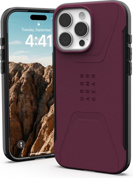 Urban Armor Gear UAG Civilian Mag Case voor Apple iPhone 16 Pro Max - Bordeaux