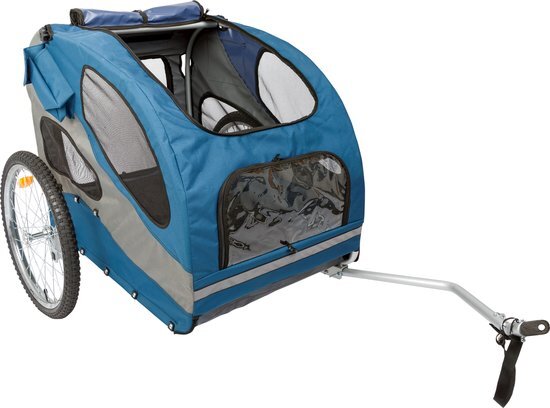 PETSAFE Happy Ride™ Aluminium Dog Bicycle Trailer - Hondenfietskar - Lichtgewicht - Medium in de kleur Rood - Large in de kleur Blauw - Large Blauw blauw