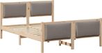 vidaXL Cadre de lit avec tête de lit, taupe, 135 x 190 cm, tissu