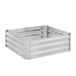 Relaxdays moestuinbak, verzinkt metaal, voor bloemen, planten & groente, HxBxD: 30x90x90 cm, kruidenbak, zilver