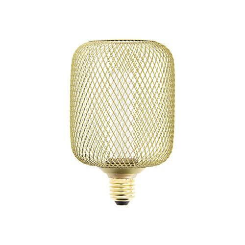 Xanlite - RFDHE150CCAL – decoratieve lamp voor kooi, cilinder – fitting E27 – hologram – warm wit – kleurtemperatuur 1800 K – 4 W – goudkleurig – laag stroomverbruik