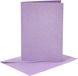 Creativ Company Kaarten en enveloppen, afmeting kaart 10,5x15 cm, afmeting envelop 11,5x16,5 cm, paars, parelmoer, 4sets