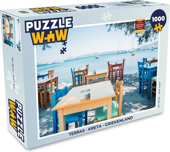 MuchoWow Puzzel Terras - Kreta - Griekenland - Legpuzzel - Puzzel 1000 stukjes volwassenen