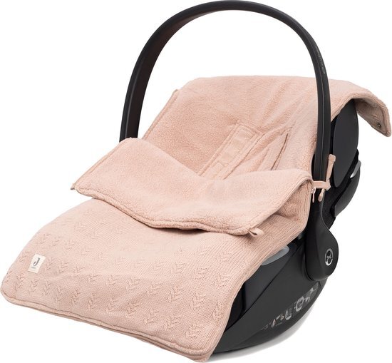 Jollein Voetenzak voor Autostoel &amp; Kinderwagen Grain Knit - Wild Rose