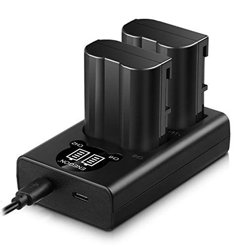 ENEGON EN-EL15/EL15a vervangende batterij (2-pack) en slimme LED dubbele oplader voor Nikon EN-EL15/15a en Nikon D7100, D750, D7000, D7200, D610, D880, D810