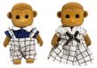 Maison de poupée Ensemble de figurines Singes Marron - 2 figurines floquées - dès 3 ans