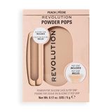 Revolution Powder Pops, Compact Poeder dat de Huid Egaliseert en Glans Controleert, met Acai en Hyaluronzuur, Inclusief Etui en Pop Grip, Vegan, Peach, 5 g