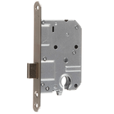 AXA Serrure de porte intérieure Serrure de meuble Cylindre de profil DM50 Inox G/D 7125-50-81/55E (Platine incluse)