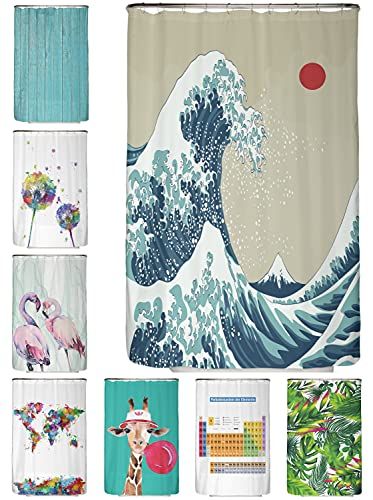 arteneur arteneur® - Japan golf - Douchegordijn 120x180 - Anti-schimmel, waterdicht, wasbaar