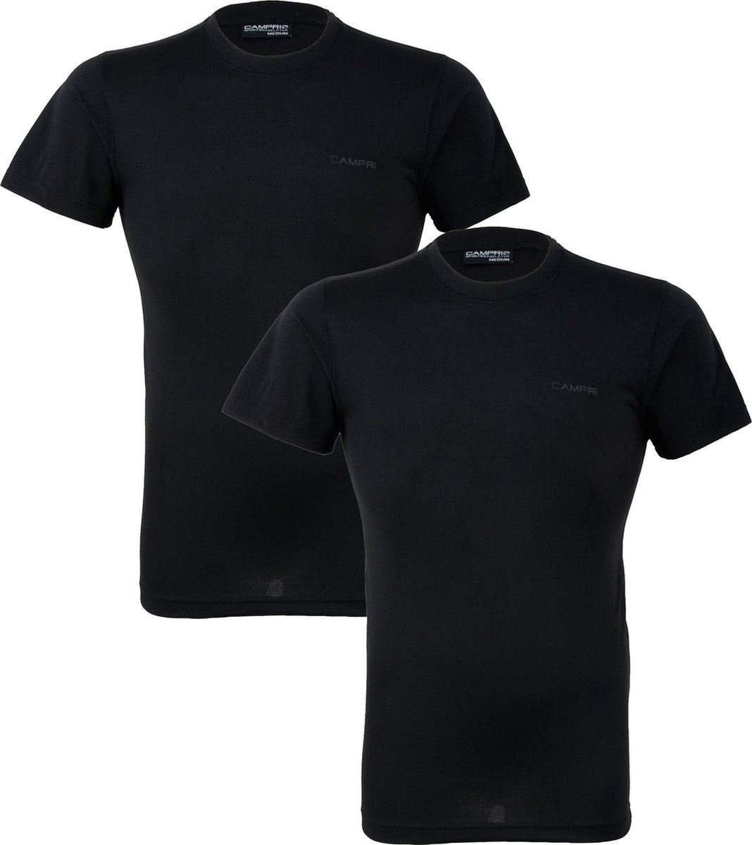 Campri Thermoshirt korte mouw (2-Pack) - Sportshirt - Heren - Maat S - Zwart