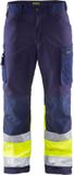 Blåkläder Softshell werkbroek High Vis 1562-2517 - Marine/High Vis Geel - C48