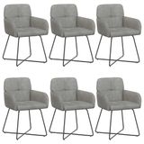 vidaXL Eettafelstoelen 6 pcs fluweel Lichtgrijs 59 x 56,5 x 86 cm
