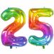 Folat Verjaardag Leeftijd folieballon - 25 jaar - multi kleuren - 86 cm - cijferballon groot