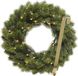 Merkloos Kerstkrans 40 cm - groen met led - met gouden hanger/ophanghaak - kerstversiering