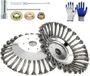 2 pièces brosse désherbage, débroussailleuse, accessoires, brosse métallique, brosse en acier inoxydable incluant kit d'accessoires de montage et gants, brosse métallique