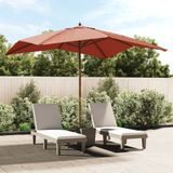 Prolenta Maison Exclusive Parasol met houten mast, terracotta, 300x300x273 cm