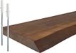 Relaxdays Wandplank zwevend - 60 cm - boomstam - hout - donkerbruin