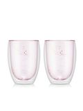 Bodum PAVINA 2 stuks glas, dubbelwandig, medium, 0,35 l, 12 oz, Disney-Stardust, lichtroze