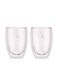 Bodum PAVINA 2 stuks glas, dubbelwandig, medium, 0,35 l, 12 oz, Disney-Stardust, lichtroze