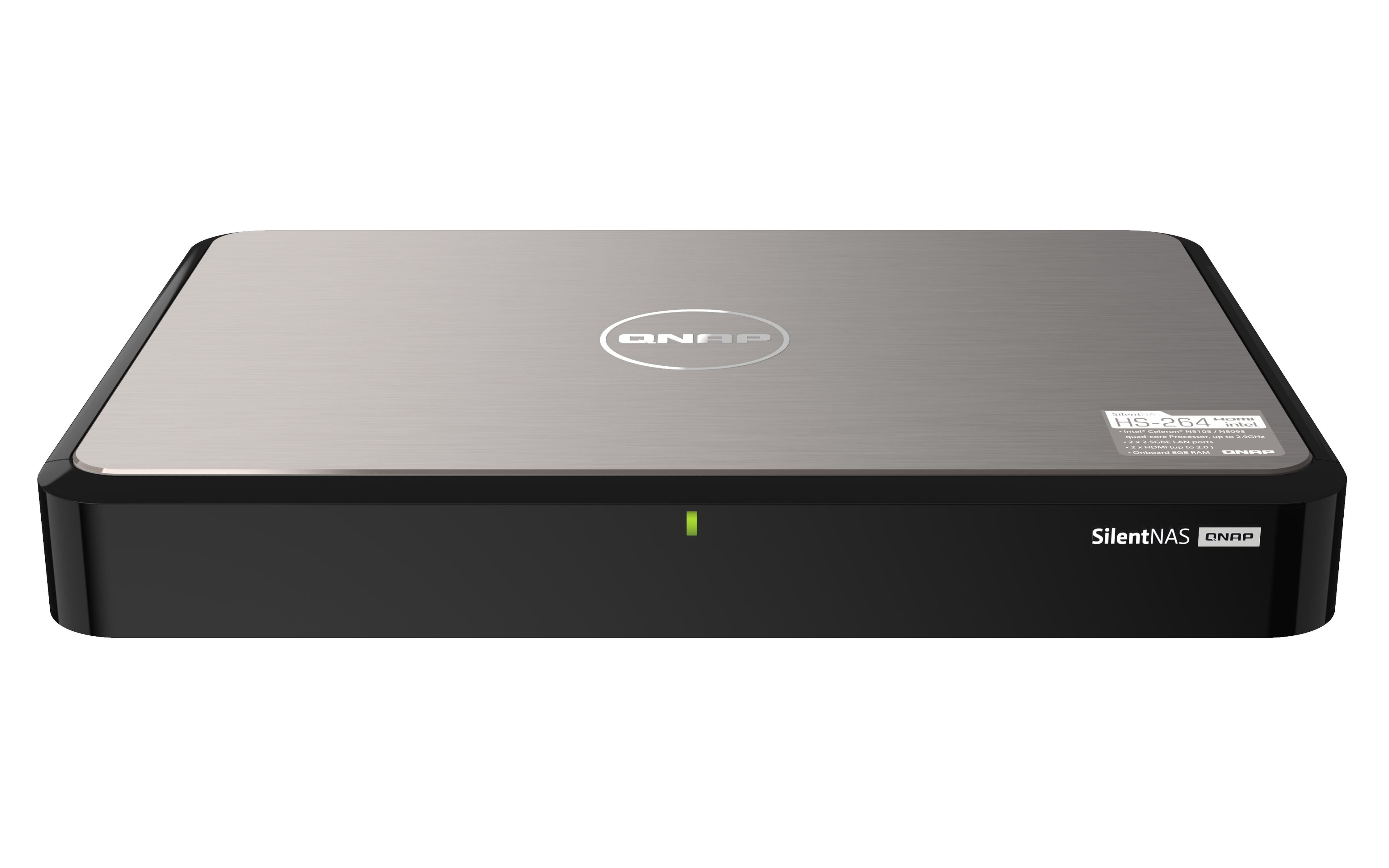 QNAP HS-264 NAS - 2-Bay - Intel Celeron N5105 - 8GB RAM - Black