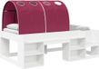 vidaXL Bedframe met tunnel met plank 3 st Wit en Rood Bewerkt hout