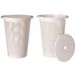 Wasmand met deksel - 2x - wit - 35 liter - 40 x 52 cm - kunststof - rond