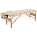 Table de massage pliable hauteur réglable bois de hêtre similicuir crème