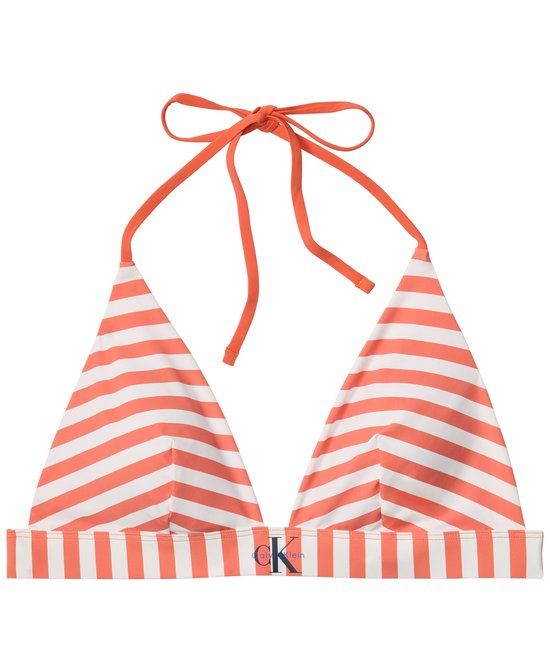 Calvin Klein Voorgevormde Triangel Bikinitop Oranje/Wit