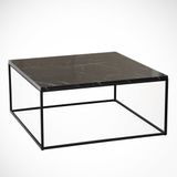 Merkloos Stijlvolle Salontafel - Zwart & Wit Marmer Design - 75x43x75cm