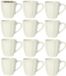 Home Deco Factory koffiemok / thee beker - 12x - gebroken wit - 33 cl - keramiek