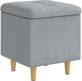 vidaXL Ottoman met opbergruimte Lichtgrijs 40 x 40 x 45 cm Stof