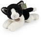 Rappa ECO knuffel kat / poes 30 cm - realistische knuffel van gerecyclede PET flessen - zwart, wit