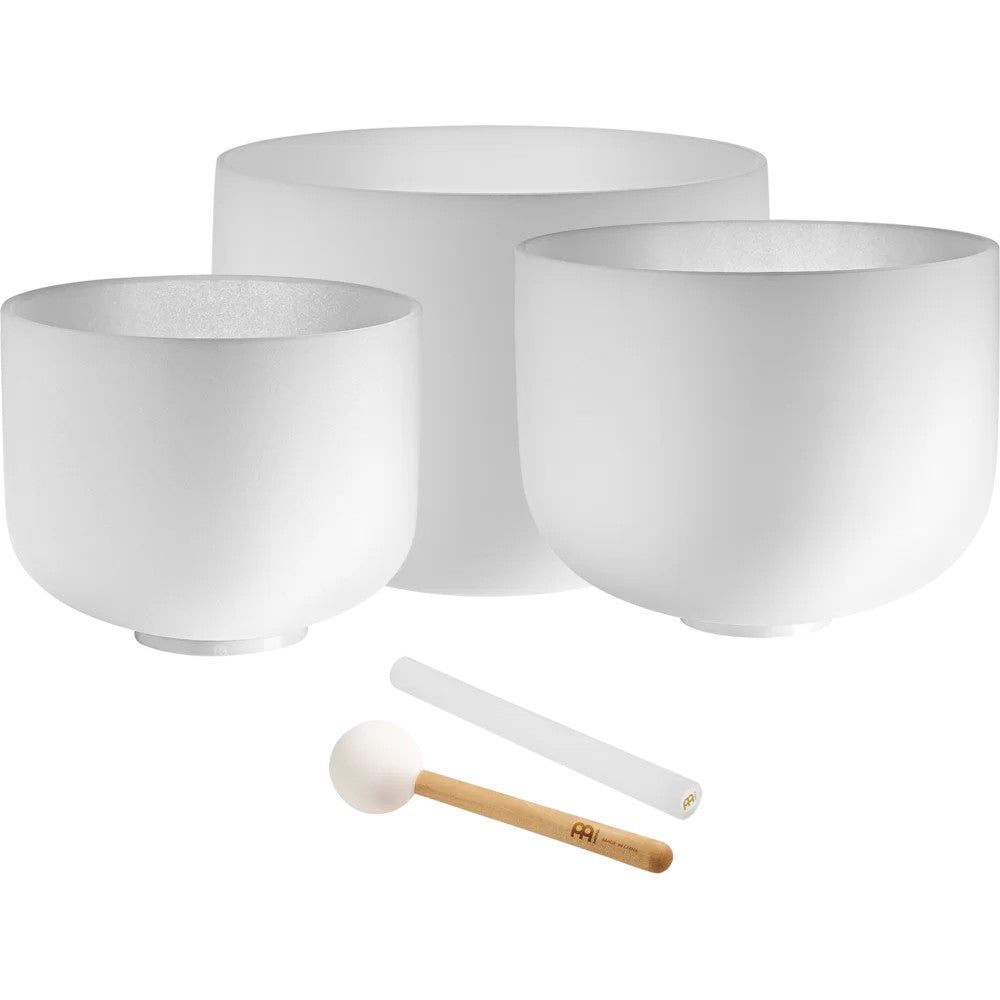 Meinl Sonic Energy White Frosted Crystal Singing Bowl Set (G4, E4, C4)