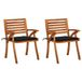 vidaXL Tuinstoelen 3 stuks met kussens massief acaciahout