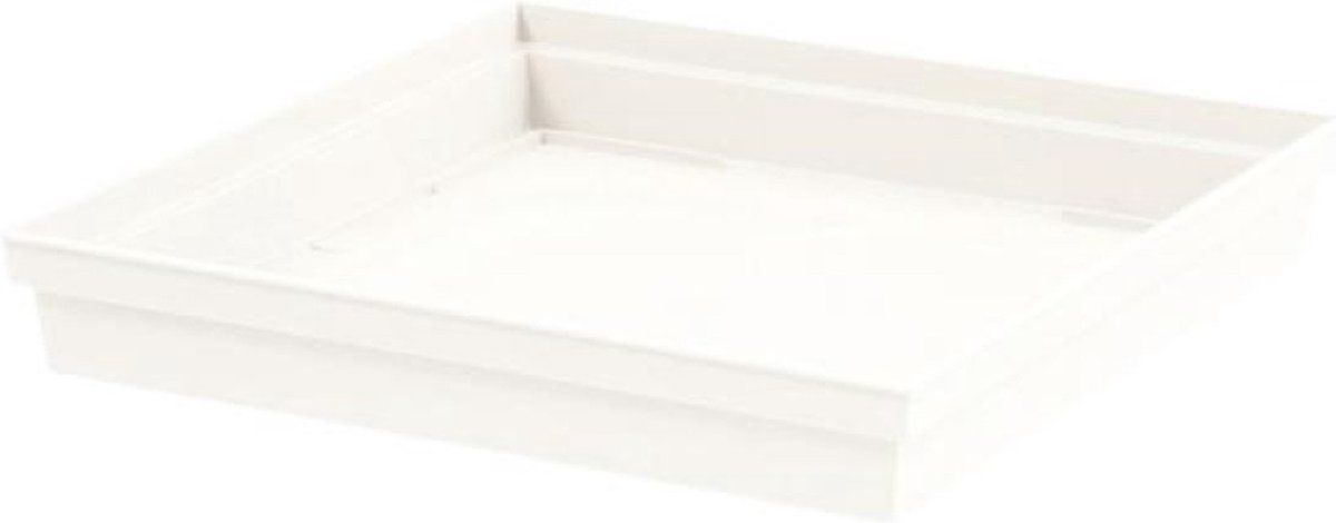 EDA Bloempot kunststof onderschaal Toscane wit vierkant - 3086960235499