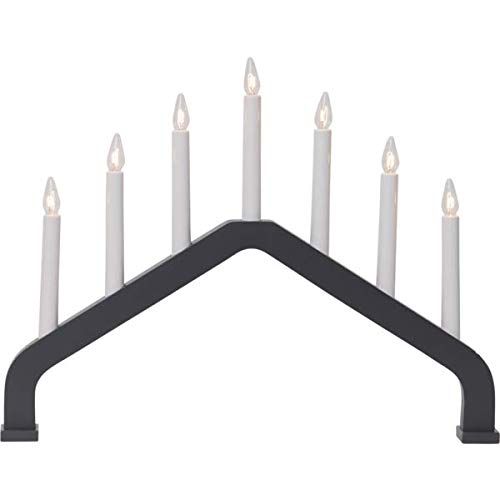 Star LED Window Lighting "House", 7 Light Points, Wood, Grey