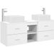 Maison Exclusive - Ensemble d'armoire de salle de bain 3 pièces blanc 129 x 41 x 80 cm