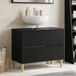 Maison Exclusive Meuble Sous Lavabo De Salle De Bain Arnhem Noir 82 x 41 x 59 cm