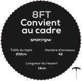 SPORTNOW Trampolinemat PP 202x202cm Zwart