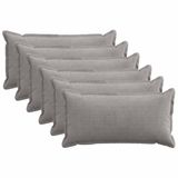 vidaXL - Kussensloop - 6 st - HOUTEN - Lichtgrijs - 40 x 80 cm - corduroy