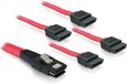 Delock Mini-SAS SFF-8087 to 4x SATA Cable - 0.5m - Red