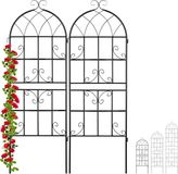 Relaxdays klimplantenrek - metaal - set van 2 - 150 x 50 cm - trellis - zwart