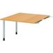 Hammerbacher table de connexion carrée avec 2 pieds 120x130cm argent