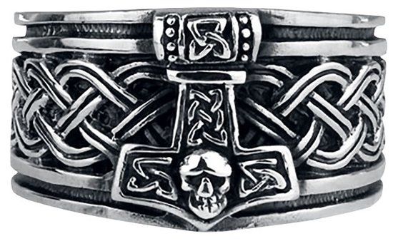 etNox hard and heavy etnox Thors Hammer Heren Ring - zilverkleurig