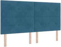 vidaXL - Tête de lit LED avec éclairage LED - Bleu - 180 cm - Velours