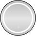 SensaHome Miroir de salle de bain rond à LED – Miroir mural dimmable avec éclairage – Cadre en métal – 80 cm – Noir
