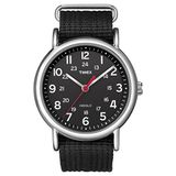 Timex Weekender Uniseks kwartshorloge met analoge weergave en nylon band