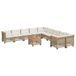 vidaXL Ensemble de jardin 11 pièces avec coussins, poly rotin, beige