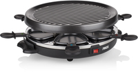 Princess 162725 Raclette Grill Party - 6 Person - Black - Round