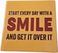 spreuktegel Plenty Gifts Wandtegel - Start Every Day With a Smile - Keramiek - Bont - 11 x 11 x 0.6 cm